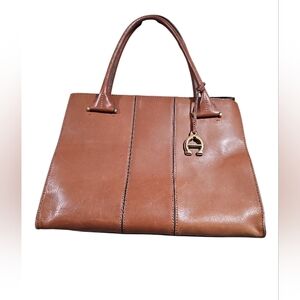 Etienne Aigner Brown Leather Satchel